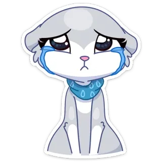 😥 animal, triste, llorando, lindo, lágrimas telegram sticker