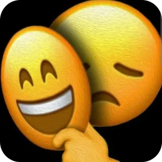 😕 感情, 悲しい, 幸せ, マスク, 絵文字 telegram sticker
