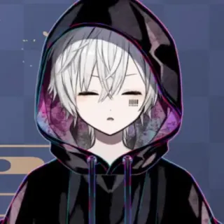 ☁️ Anime Junge, Hoodie, Manga, Charakter, Illustration, Barcode whatsapp sticker