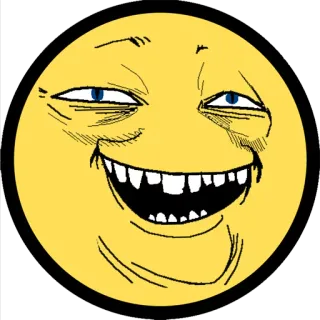 🙂 Meme, Sourire narquois, Visage, Jaune, Drôle, Meme Internet telegram sticker