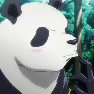 💀 Panda Jujutsu Kaisen gấu trúc, jujutsu kaisen, anime, dễ thương, đang suy nghĩ whatsapp sticker