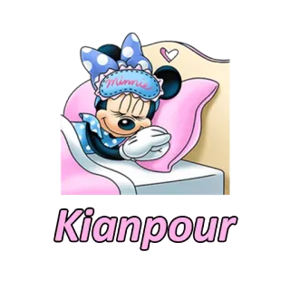 ℹ Minnie Mouse Kianpour cartone animato, topo, dormire, Disney, personaggio, carino telegram sticker