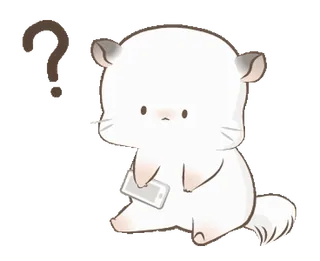 ❓ chinchilla, hewan, lucu, tanda tanya, telepon, bingung telegram sticker