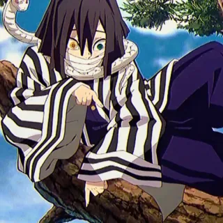 🐍 Obanai Iguro Demon Slayer anime, demon slayer, obanai iguro, snake, manga, character, fanart whatsapp sticker