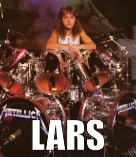 🥁 Lars Ulrich Metallica LARS lars ulrich, batterista, metallica, band, musica telegram sticker