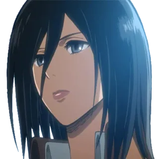 😕 Mikasa Ackerman Attack on Titan Anime, Manga, Personage, Portret, Attack on Titan, Mikasa, Mikasa Ackerman telegram sticker