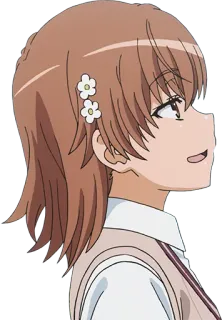 😅 อนิเมะ, ผู้หญิง, ดอกไม้, ผมสีน้ำตาล telegram sticker