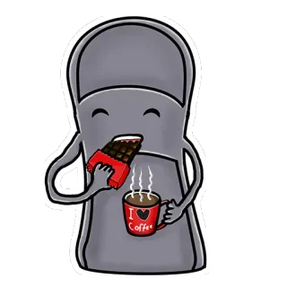 🍫 I Coffee 咖啡, 巧克力, 爱, 饮料, 卡通 whatsapp sticker