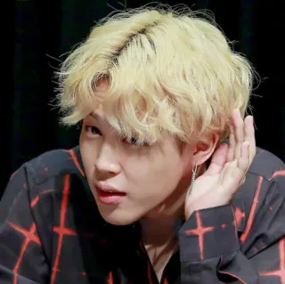 🌷 hombre, pelo rubio, persona, escuchando, oreja, coreano whatsapp sticker