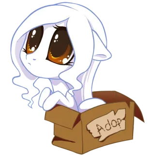 😇 Adopt Poney, Adopter, Boîte, Mignon, Dessin animé, Animal telegram sticker