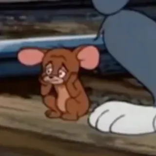 💗 Jerry Mouse Tom and Jerry Tom et Jerry, Jerry Mouse, Dessin animé, Souris, Triste, Animé whatsapp sticker