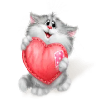 ❤️ gato, gatinho, coração, amor, fofo, animal, Dia dos Namorados whatsapp sticker