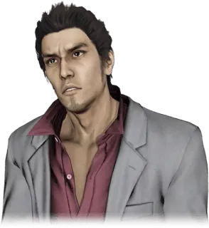 🤨 Kazuma Kiryu Yakuza video game, yakuza, personagem, kazuma kiryu, masculino telegram sticker