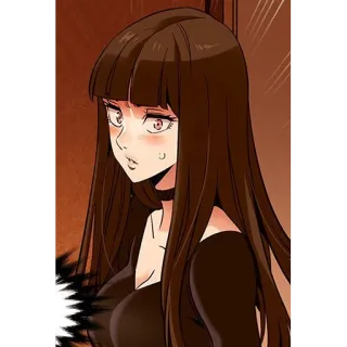 😇 woman, brunette, hair, anime, girl, long hair whatsapp sticker