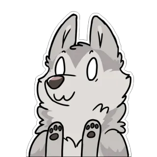 🌕 dier, hond, husky, cartoon, schattig telegram sticker