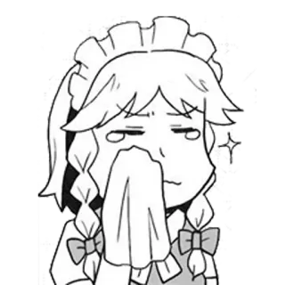 😥 maid, anime, manga, cartoon, character, emotion telegram sticker