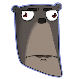 😶 bear, animal, cartoon, sticker, funny, illustration telegram sticker
