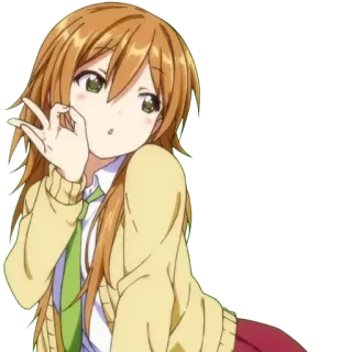 👌 chica anime, linda, gesto OK, personaje, dibujo animado telegram sticker