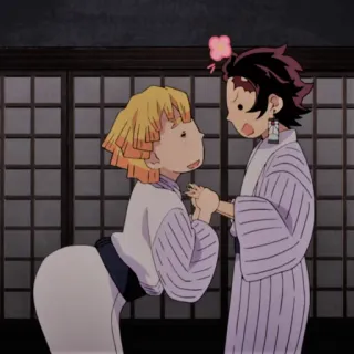 🥔 Tanjiro Kamado Demon Slayer Anime, Demon Slayer, Tanjiro, Zenitsu whatsapp sticker