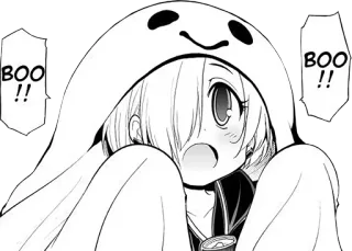 👻 BOO !! bouh, fantôme, animé, manga, mignon, peur, halloween telegram sticker