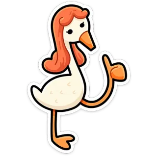 👍 Ente, Cartoon, Tier, Figur, Aufkleber, Gans telegram sticker
