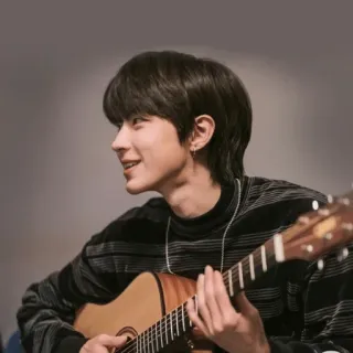 😎 pria, gitar, musik, potret, musisi, orang telegram sticker