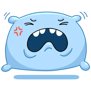 😡 bantal, marah, frustrasi, kartun, emosi, kesal whatsapp sticker