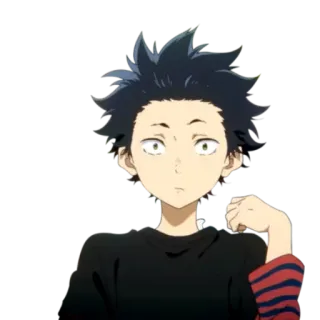 🙁 Shoya Ishida A Silent Voice Anime, Karakter, Kartun, Anak laki-laki, Ekspresi, A Silent Voice, Shoya Ishida whatsapp sticker