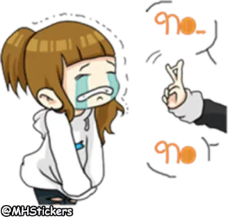 🙅‍♂️ no sad, girl, no, cute, tears, cartoon telegram sticker