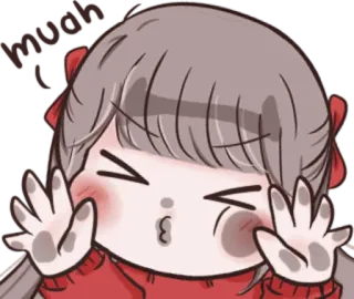 😘 ステッカー, 漫画, かわいい, 女の子, ポーズ telegram sticker