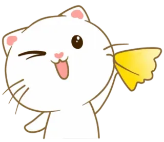 🤚 cat, cute, cartoon, winking, happy, kawaii telegram sticker