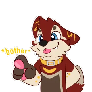 😜 *bother* Furry, Perro, Dibujos animados, Animal, Lindo telegram sticker