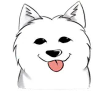 😛 pies, zwierzę, kreskówka, słodki, szczęśliwy, biały pies telegram sticker