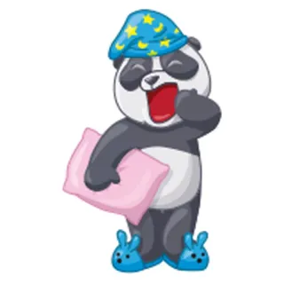 🌚 panda, sleepy, cartoon, cute, pillow, animal telegram sticker