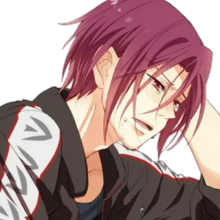 😭 Rin Matsuoka Free! Anime, Triste, Chorando, Mangá, Personagem whatsapp sticker
