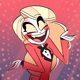 🌟 Charlie Morningstar Hazbin Hotel Hazbin Hotel, 찰리, 찰리 모닝스타, 웃는, 행복한, 만화 telegram sticker