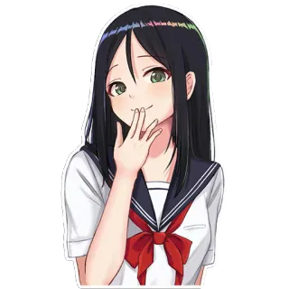 😏 ragazza anime, uniforme scolastica, carina, manga, cartone animato, ritratto telegram sticker