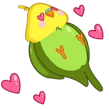 🥰 bird, love, heart, cute, sticker, parrot telegram sticker