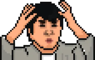 😊 Пиксель арт, Стресс, Тревога, Головная боль, Паника, Разочарование telegram sticker