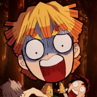 💛 Zenitsu Agatsuma Demon Slayer anime, cartoon, demon slayer, zenitsu, funny, shocked whatsapp sticker