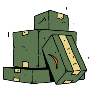 📦 caixas, verde, pilha, encomendas telegram sticker
