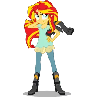 😁 Sunset Shimmer My Little Pony: Equestria Girls poni, Equestria Girls, kartun, Sunset Shimmer telegram sticker