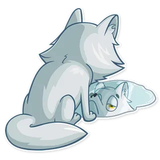 😞 serigala, binatang, kartun, stiker telegram sticker