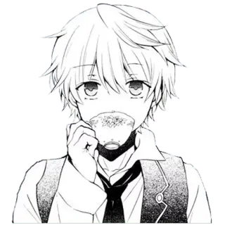 ☕️ anime, manga, boy, tea, cup, character telegram sticker
