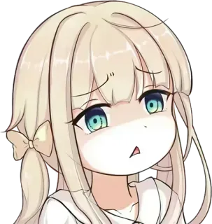 😟 Anime, Dziewczyna, Kreskówka, Słodkie, Manga, Postać telegram sticker
