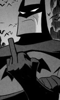 🖕 Batman Batman, DC Comics, Super-herói, Desenho animado, Gesto ofensivo telegram sticker