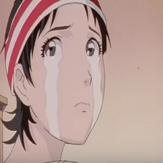 😰 anime, triste, piangere, lacrime, ragazza, cartone animato telegram sticker