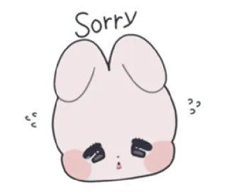 🎀 Sorry извини, прости, милый, зайчик, сожаление, грустный telegram sticker