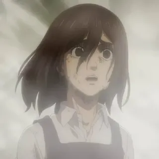 💈 Mikasa Ackerman Attack on Titan Anime, Mangá, Triste, Emocional, Personagem telegram sticker