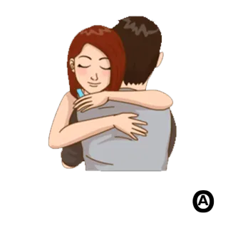 ☺️ Abrazo, Pareja, Amor, Afecto, Relación telegram sticker
